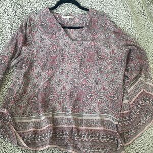 Violet & Claire Pink and Ivory Paisley Border Tunic